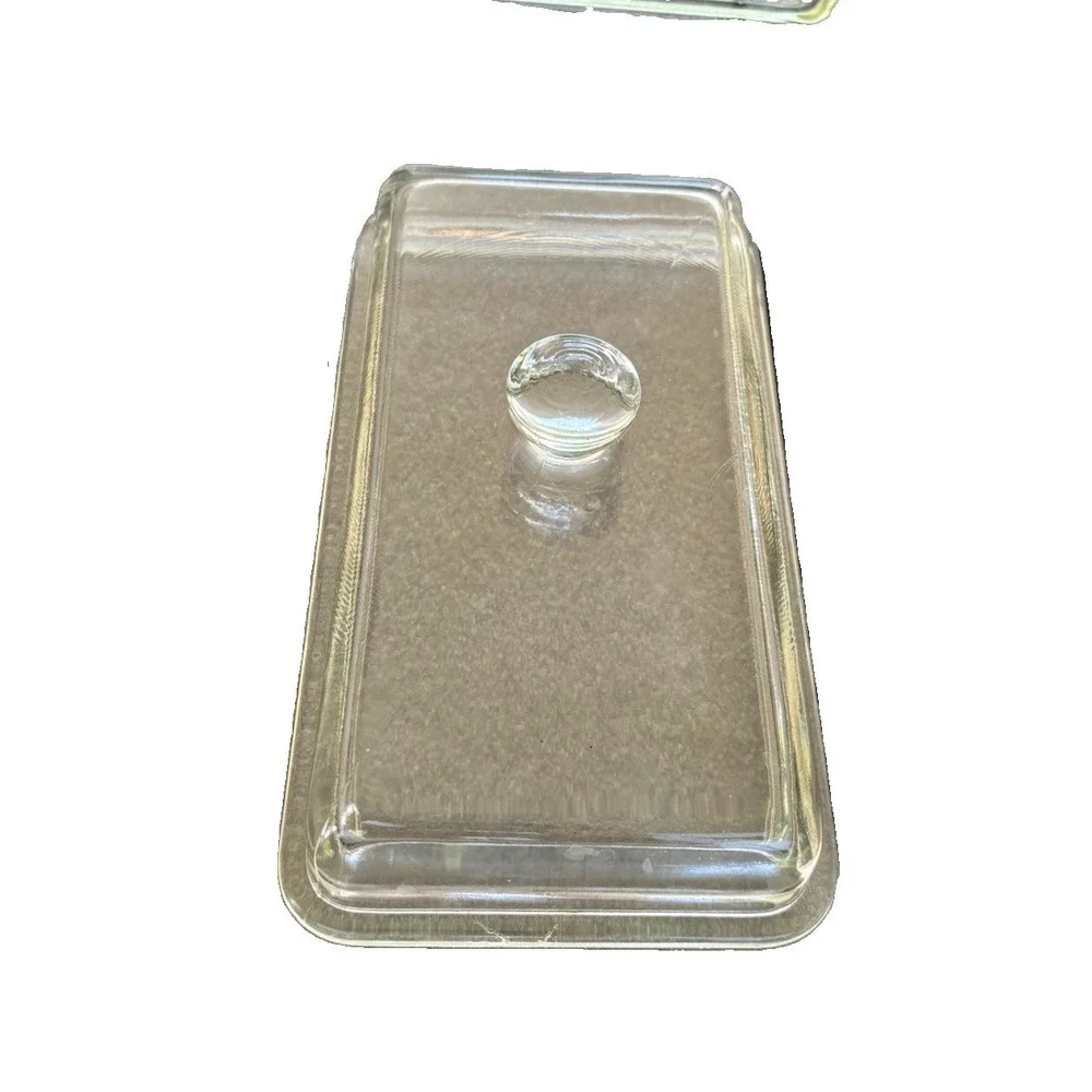 Vintage Westinghouse Clear Glass Refrigerator Box Loaf Pan Dish With Lid